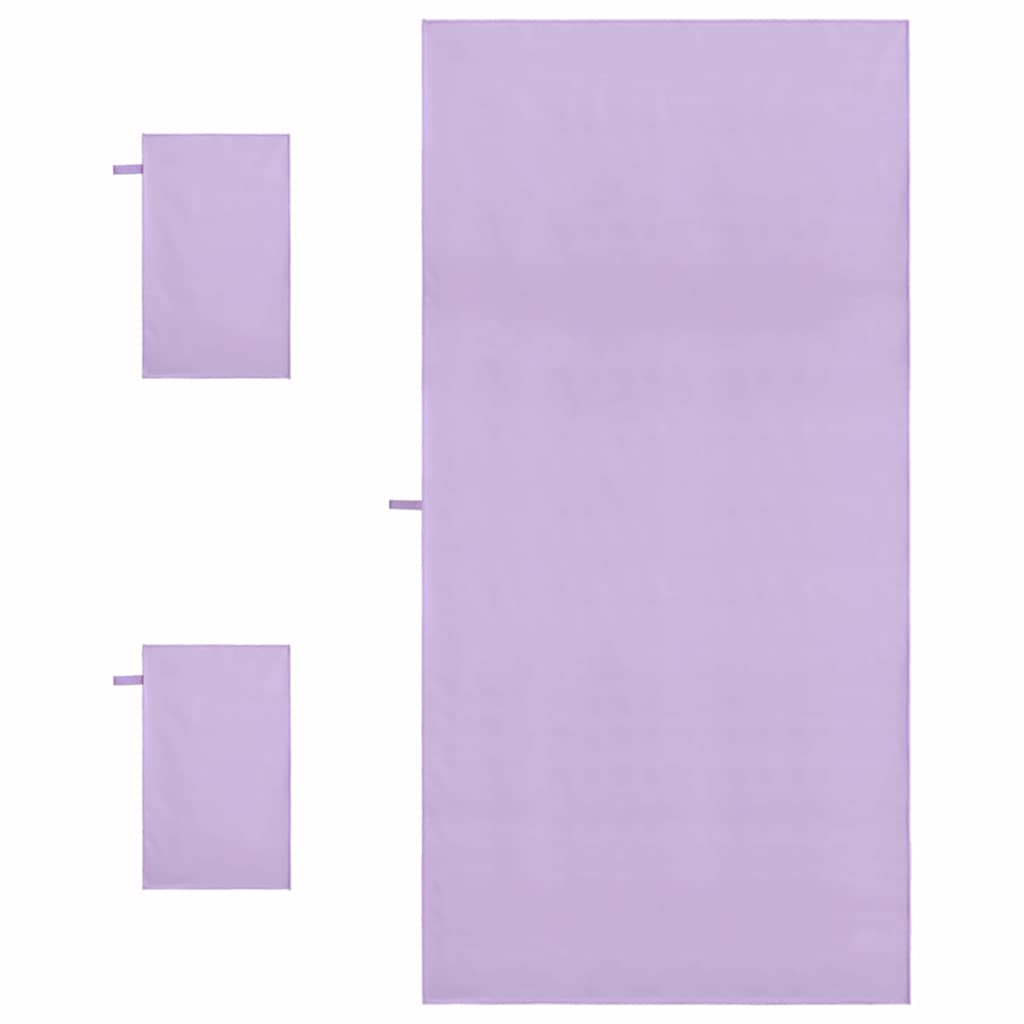 Set sportskih ručnika 3 pcs Ljubičasta Polyester i Polyamid