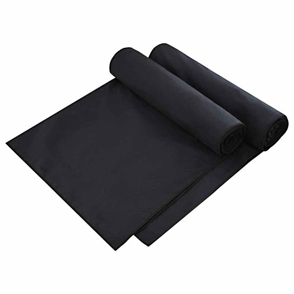 Ručnici za ležaljku 2 pcs Crna 210 x 75 cm Polyester i Polyamid
