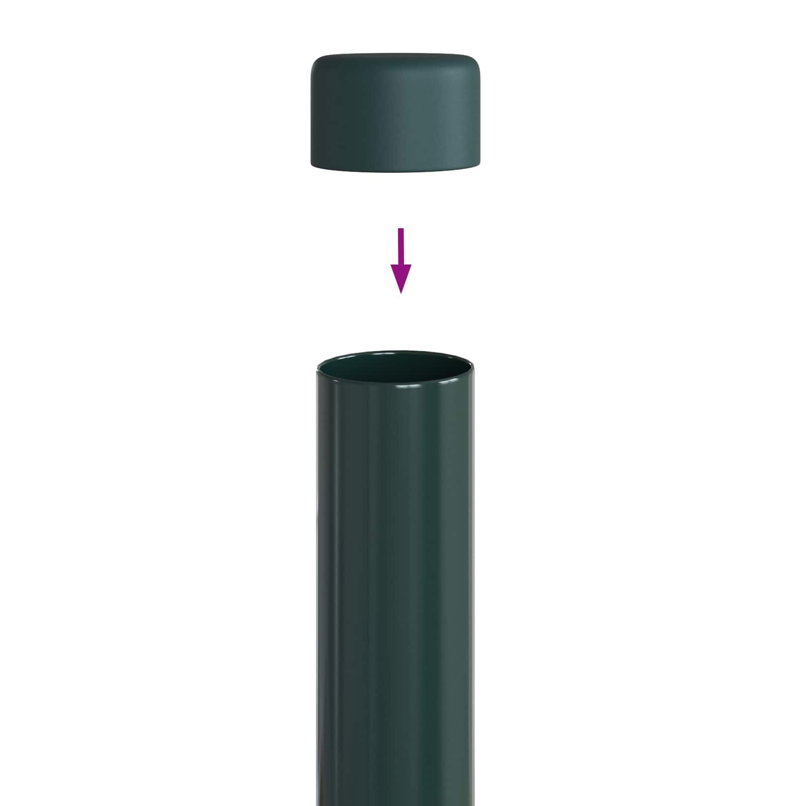 Stup za ogradu 12 pcs Zelena 70 cm Čelik s praškastim premazom