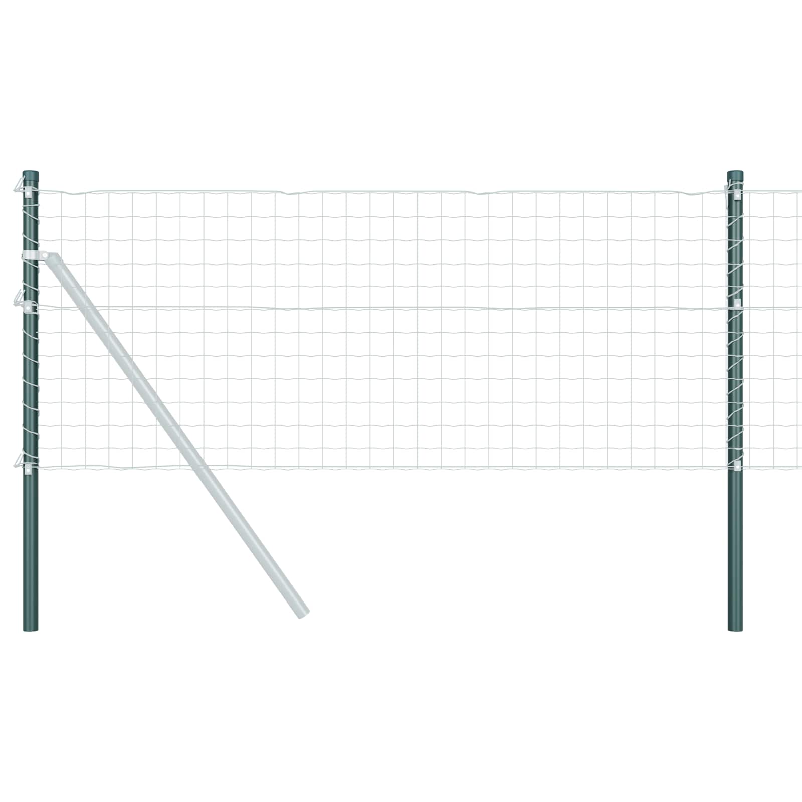 Stup za ogradu 2 pcs Zelena 90 cm Čelik s praškastim premazom