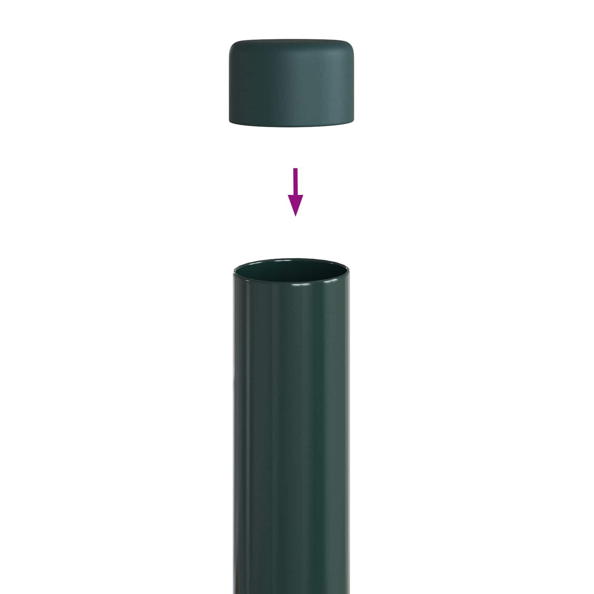 Stup za ogradu 2 pcs Zelena 90 cm Čelik s praškastim premazom