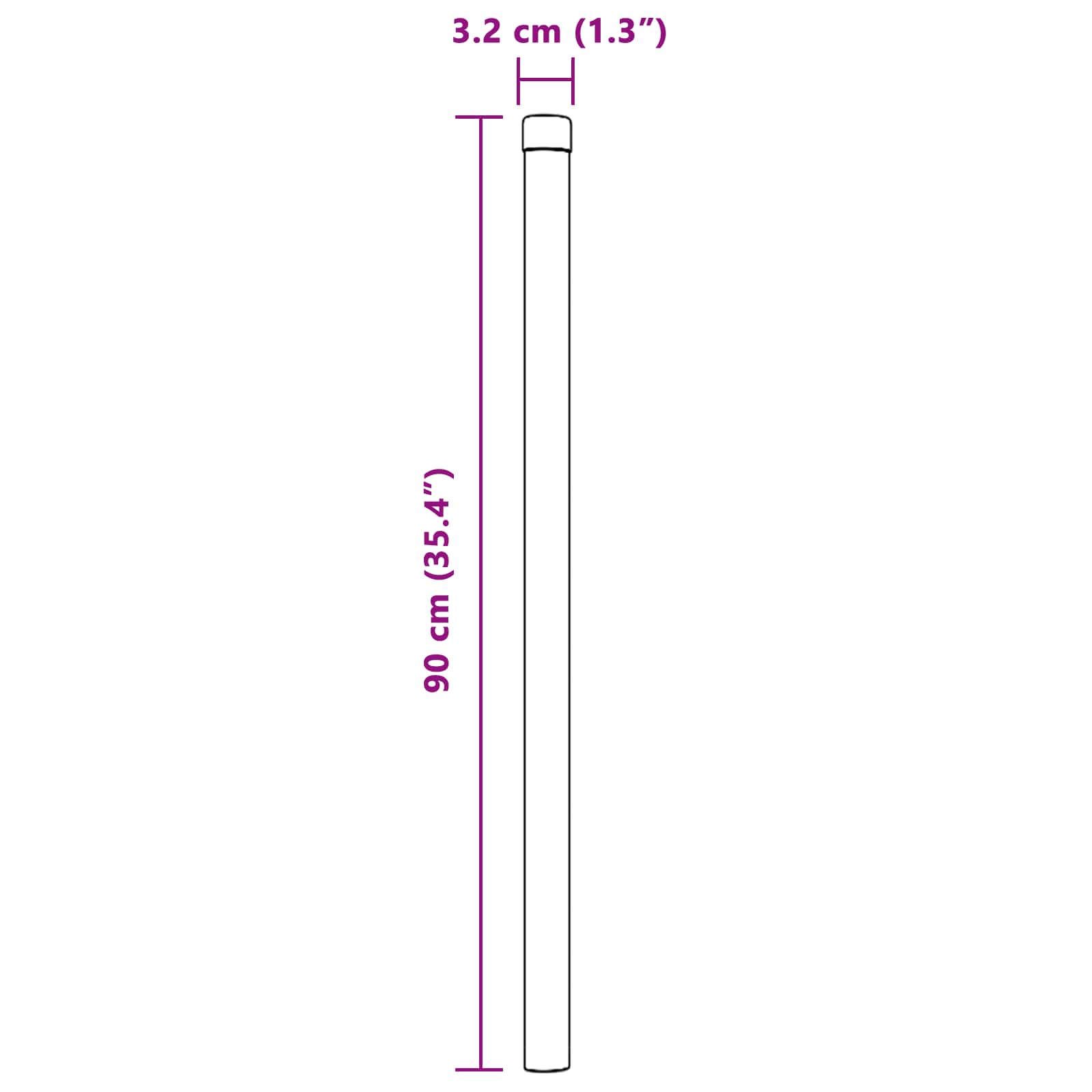 Stup za ogradu 2 pcs Zelena 90 cm Čelik s praškastim premazom