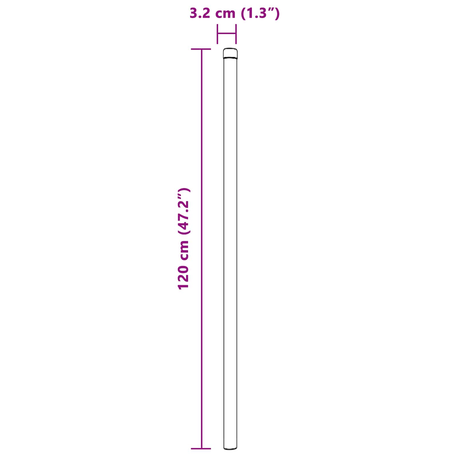 Stup za ogradu 2 pcs Zelena 120 cm Čelik s praškastim premazom