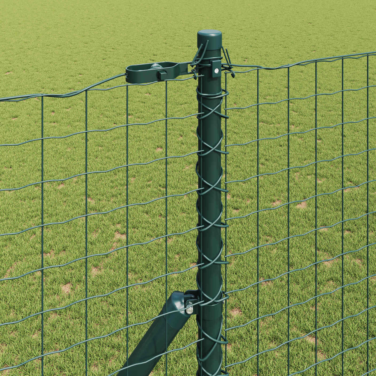 Stup za ogradu 12 kom. Zelena Čelik s praškastim premazom 200 cm