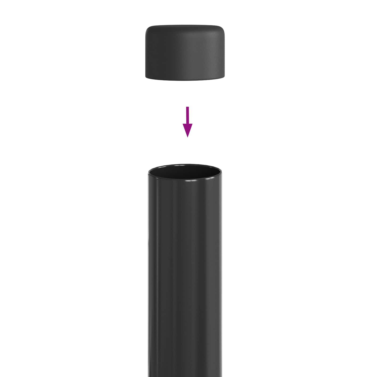 Stup za ogradu 2 pcs Siva 50 cm Čelik s praškastim premazom