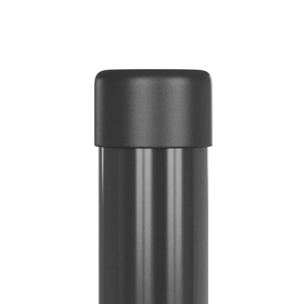 Stup za ogradu 2 pcs Siva 80 cm Čelik s praškastim premazom
