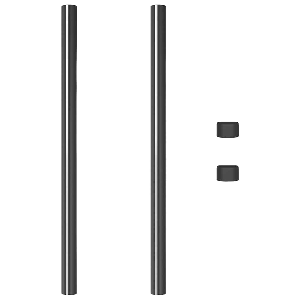 Stup za ogradu 2 pcs Siva 80 cm Čelik s praškastim premazom