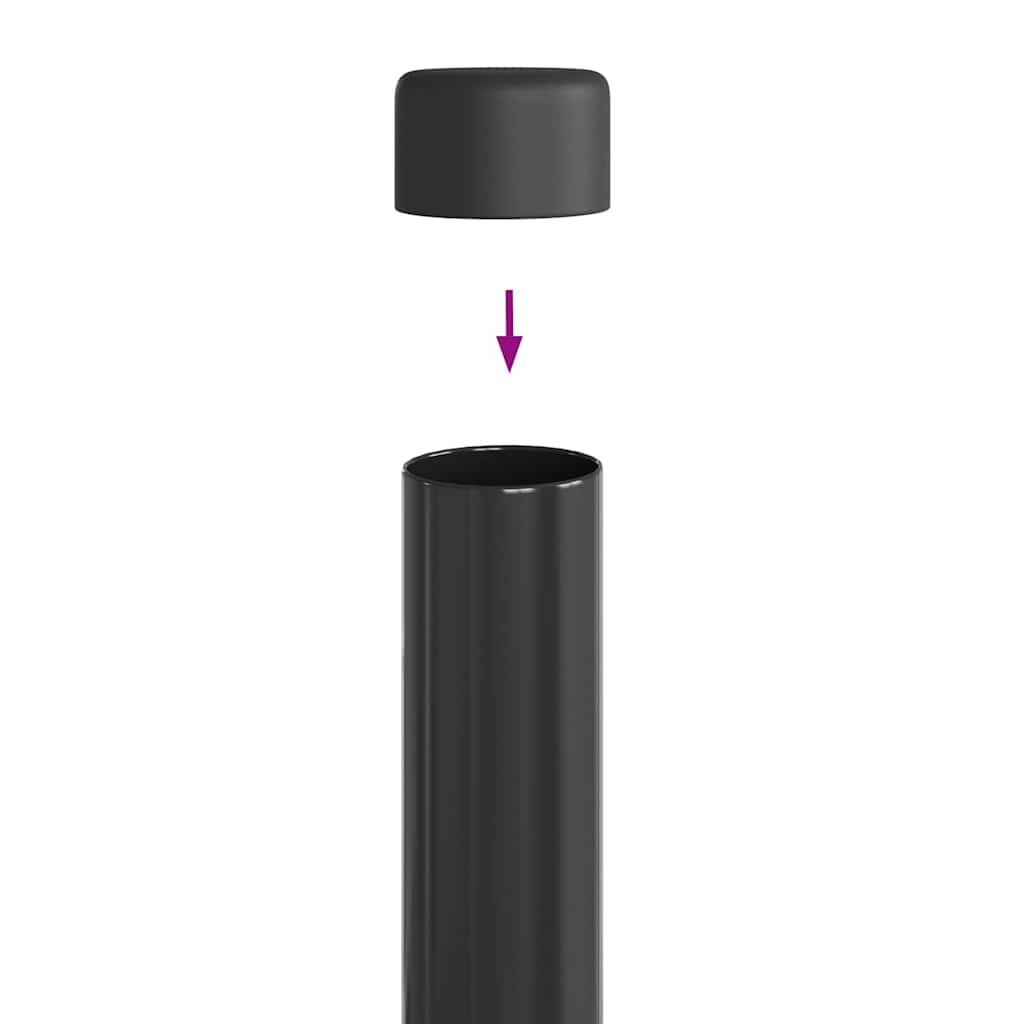 Stup za ogradu 2 pcs Siva 80 cm Čelik s praškastim premazom