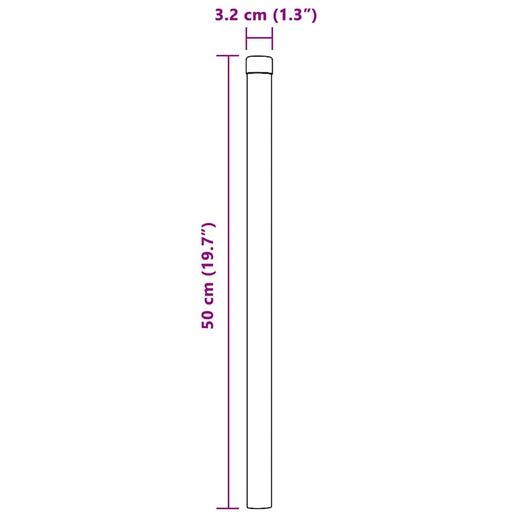 Stup za ogradu 12 pcs Srebrno 50 cm Čelik s praškastim premazom