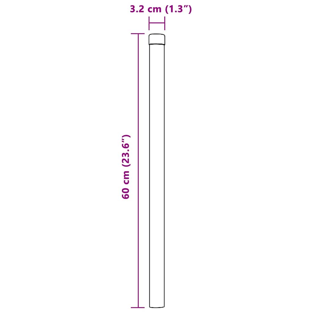 Stup za ogradu 12 pcs Srebrno 60 cm Čelik s praškastim premazom
