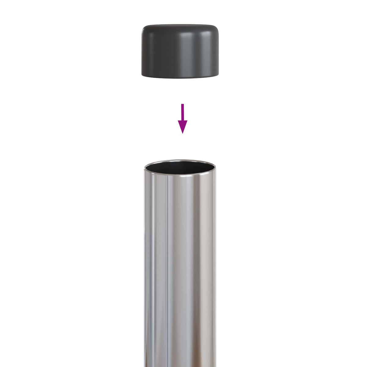 Stup za ogradu 2 pcs Srebrno 70 cm Čelik s praškastim premazom