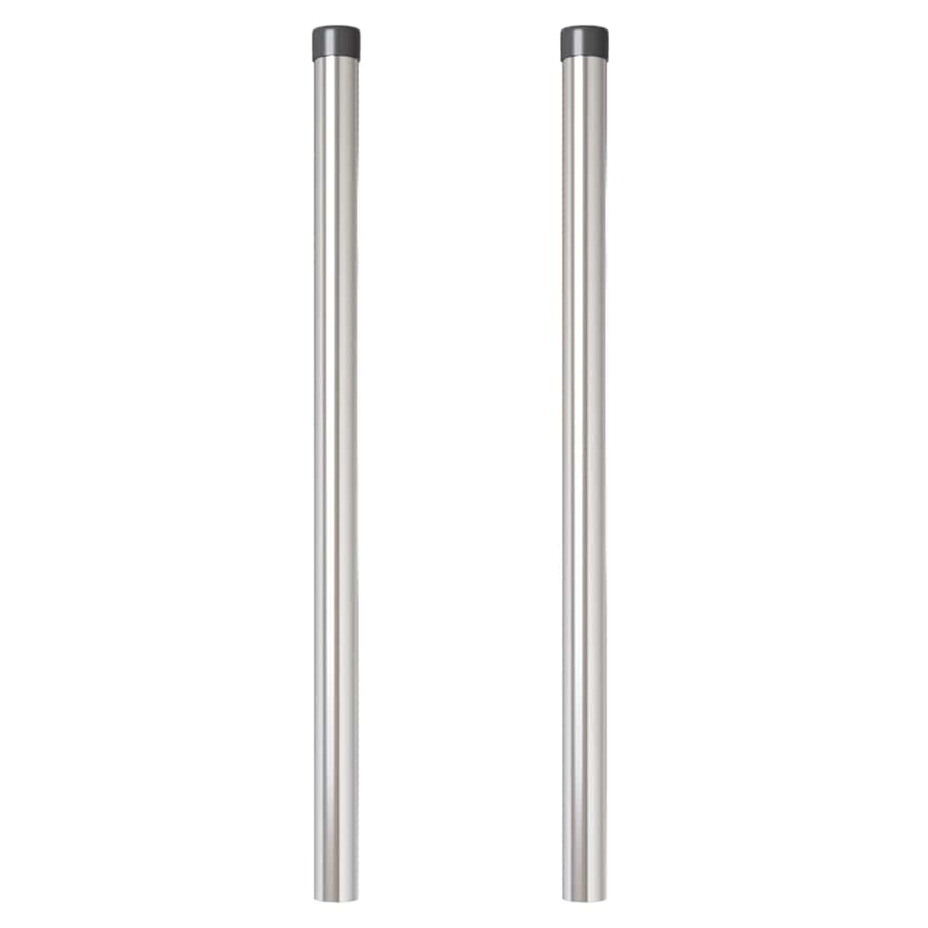 Stup za ogradu 2 pcs Srebrno 90 cm Čelik s praškastim premazom