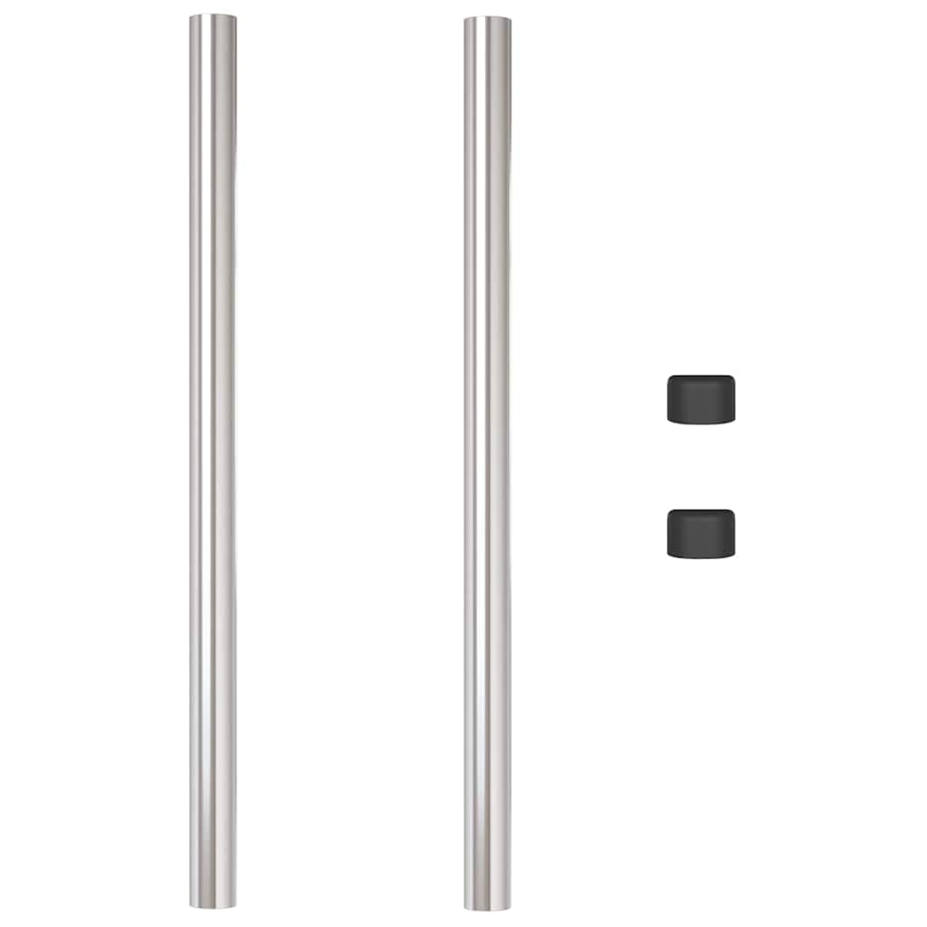 Stup za ogradu 2 pcs Srebrno 90 cm Čelik s praškastim premazom
