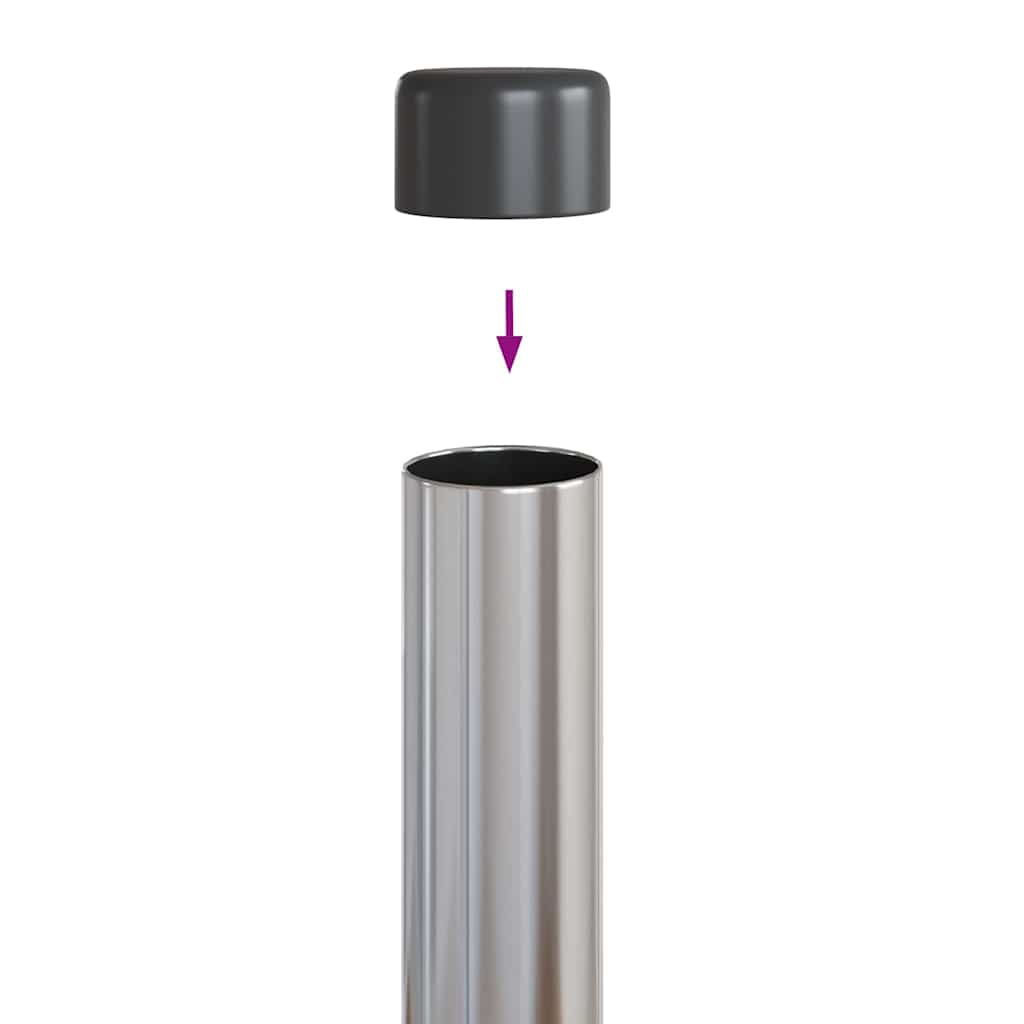 Stup za ogradu 12 pcs Srebrno 90 cm Čelik s praškastim premazom