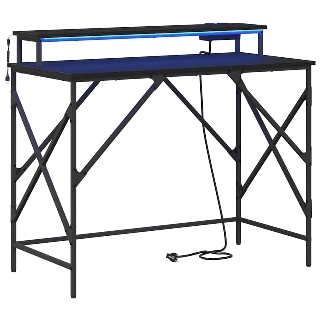 Stol s policom Crni hrast 100 x 50 x 86,5 cm Konstruirano drvo