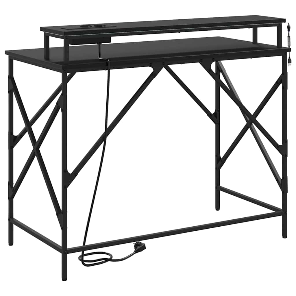 Stol s policom Crni hrast 100 x 50 x 86,5 cm Konstruirano drvo