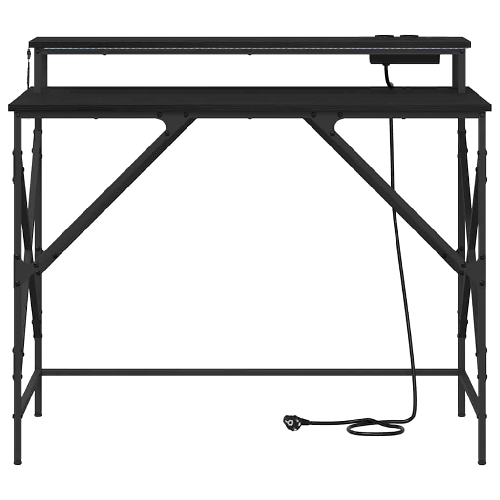 Stol s policom Crni hrast 100 x 50 x 86,5 cm Konstruirano drvo