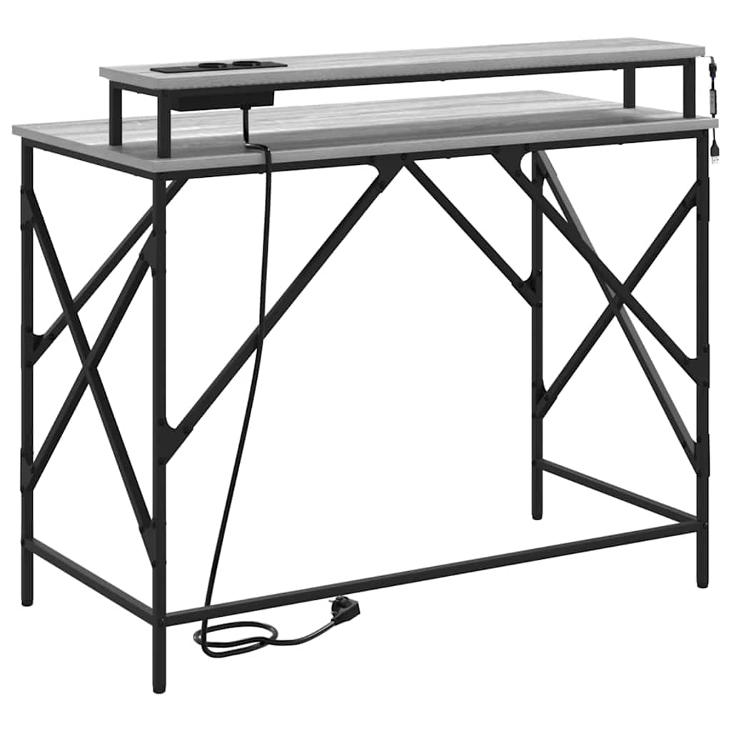 Stol s policom Siva Sonoma 100 x 50 x 86,5 cm Konstruirano drvo