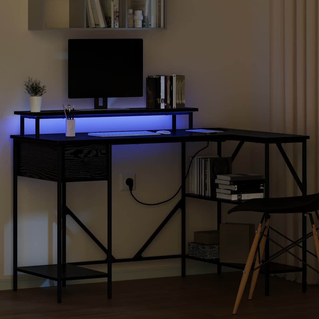 Stol s ladicama Crni hrast 120 x 79 x 86,5 cm Konstruirano drvo