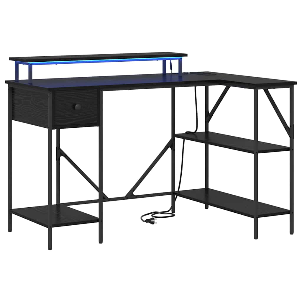 Stol s ladicama Crni hrast 120 x 79 x 86,5 cm Konstruirano drvo