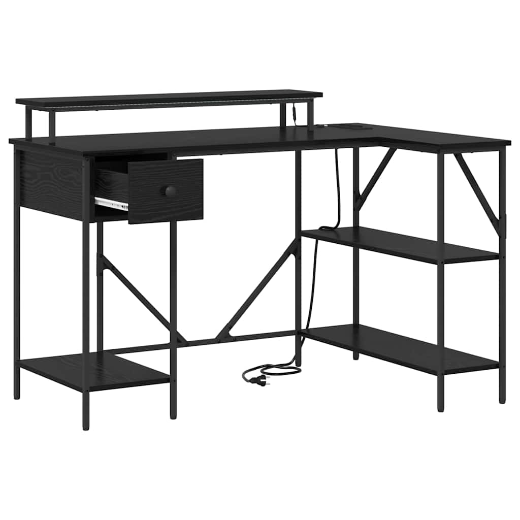 Stol s ladicama Crni hrast 120 x 79 x 86,5 cm Konstruirano drvo
