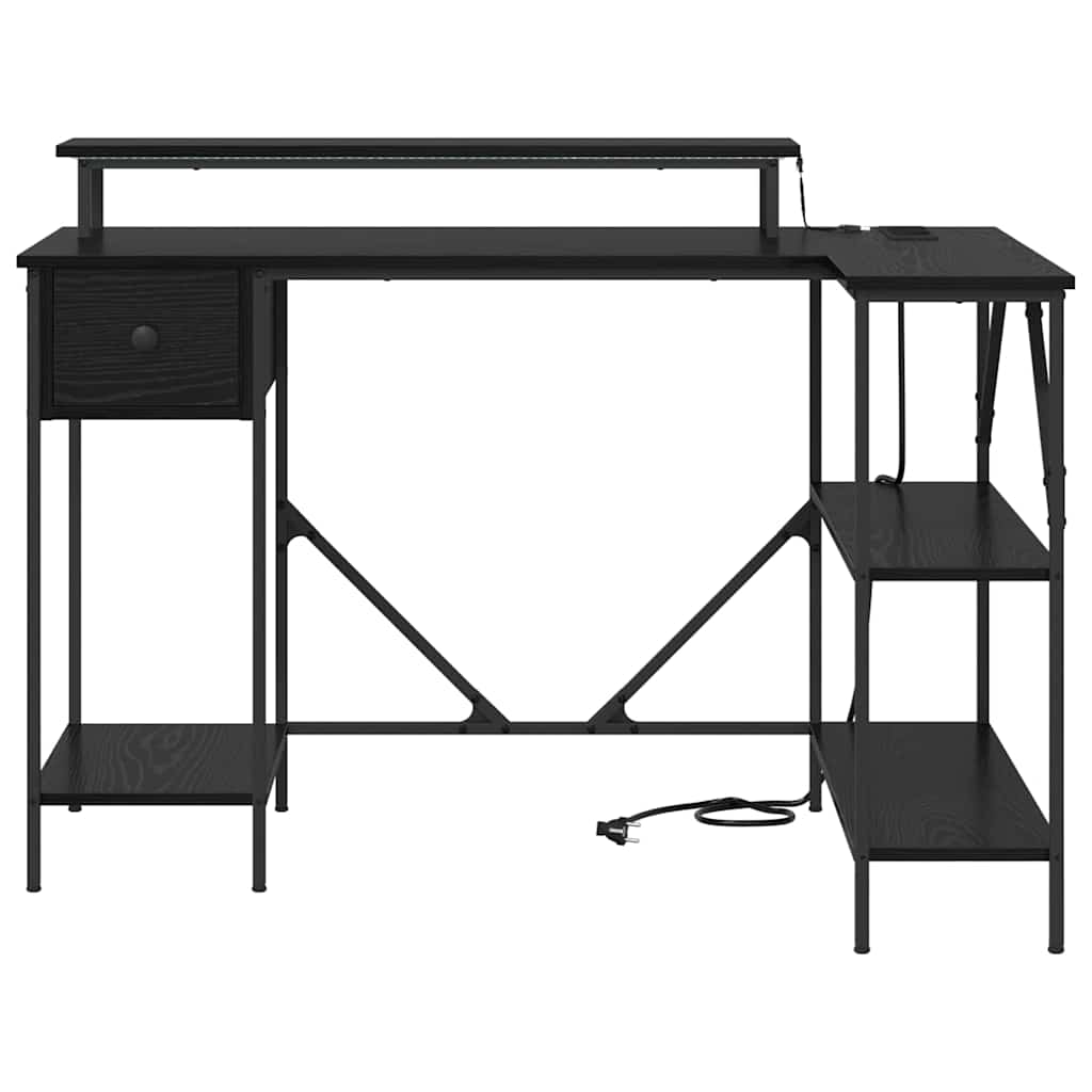 Stol s ladicama Crni hrast 120 x 79 x 86,5 cm Konstruirano drvo