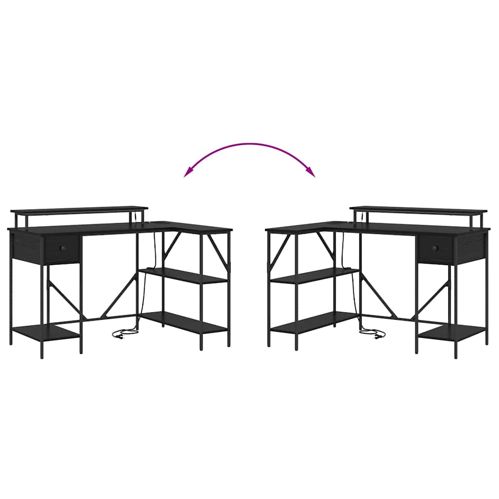 Stol s ladicama Crni hrast 120 x 79 x 86,5 cm Konstruirano drvo