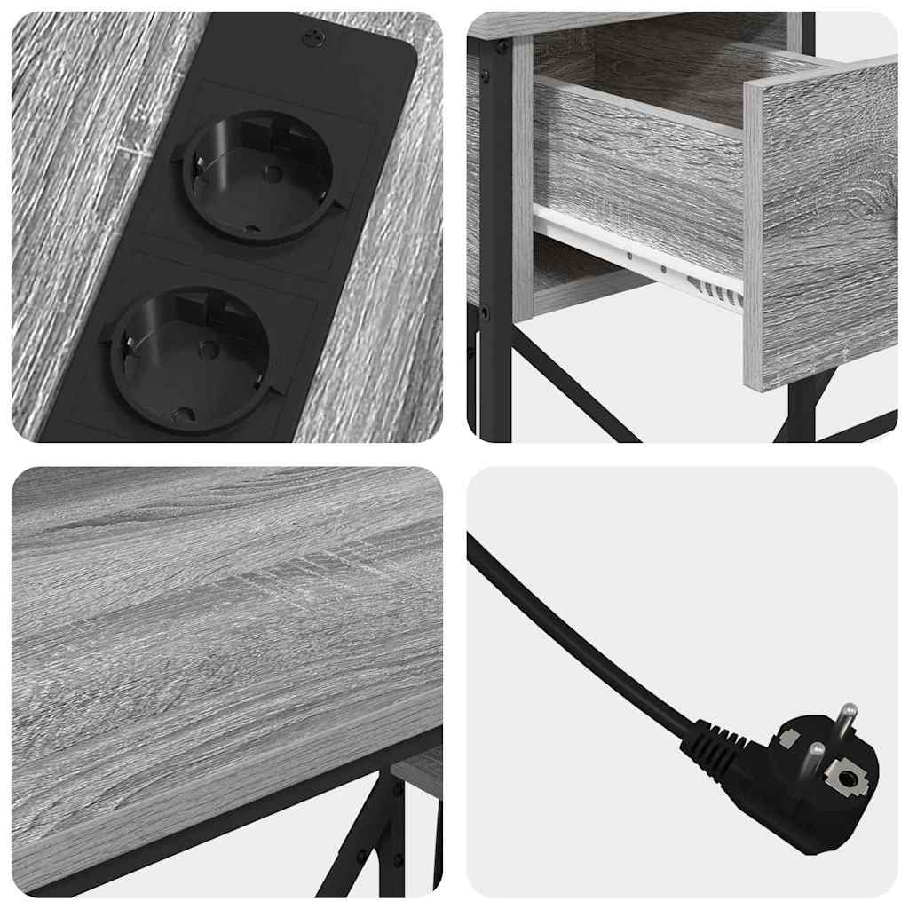 Stol s policom Siva Sonoma 120 x 79 x 86,5 cm Konstruirano drvo