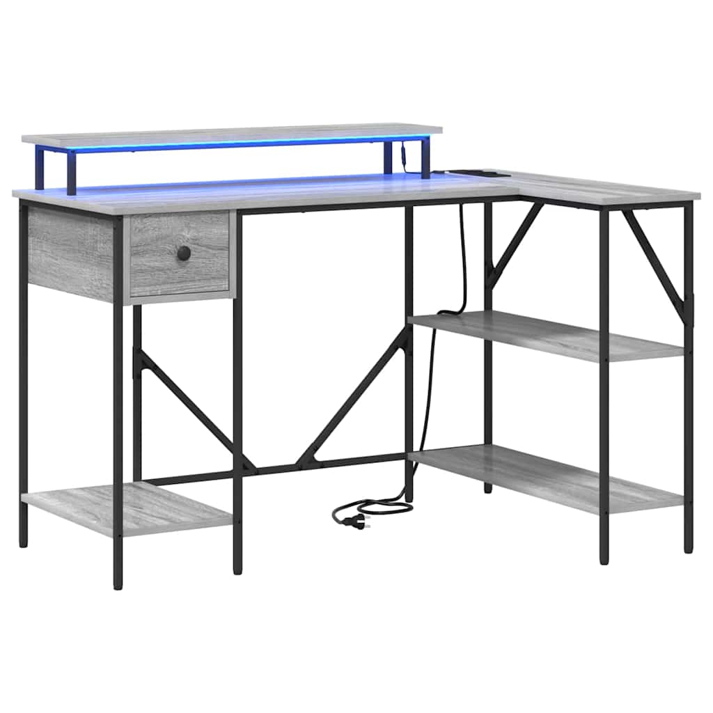 Stol s policom Siva Sonoma 120 x 79 x 86,5 cm Konstruirano drvo