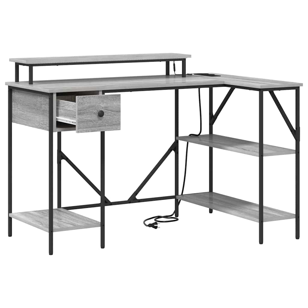 Stol s policom Siva Sonoma 120 x 79 x 86,5 cm Konstruirano drvo