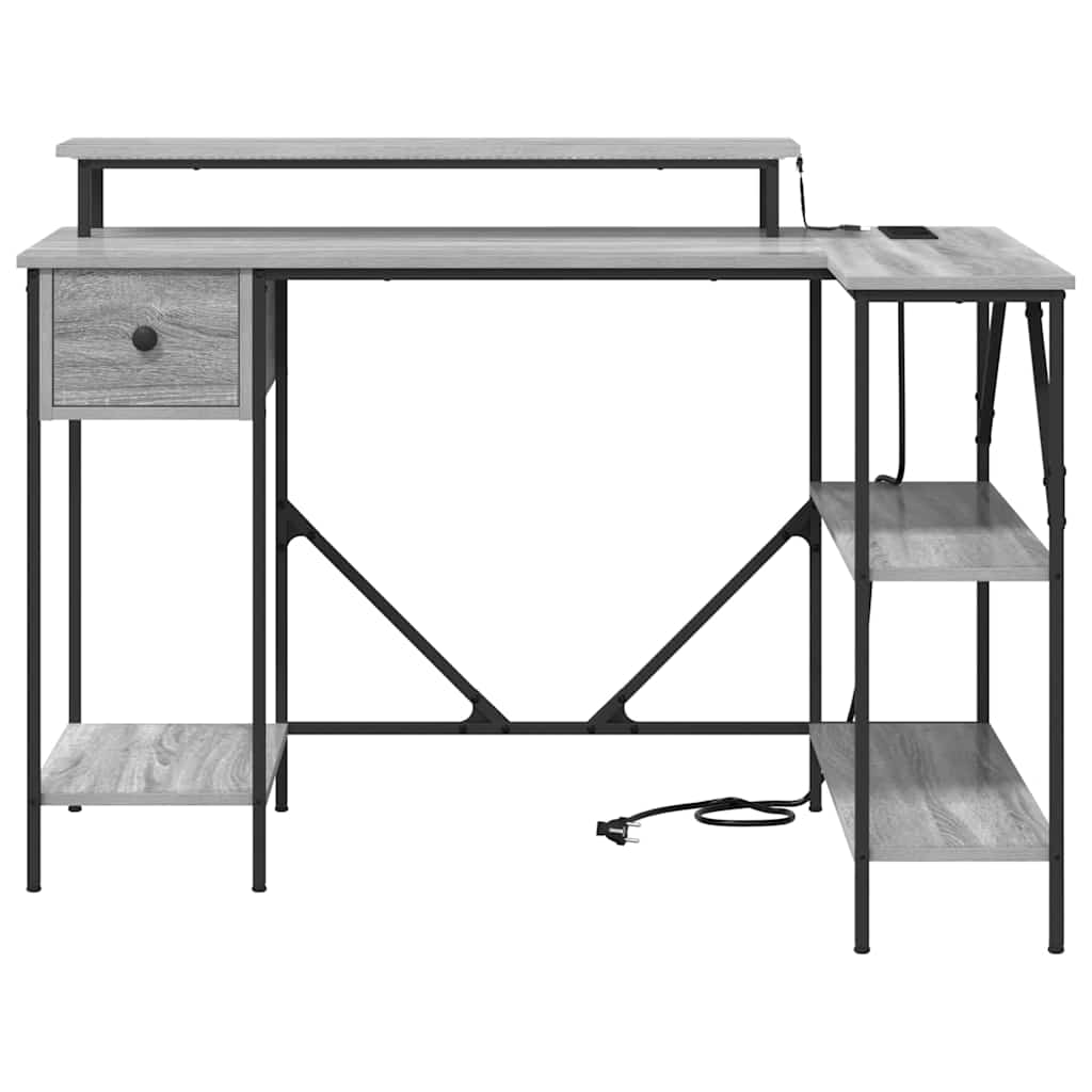 Stol s policom Siva Sonoma 120 x 79 x 86,5 cm Konstruirano drvo
