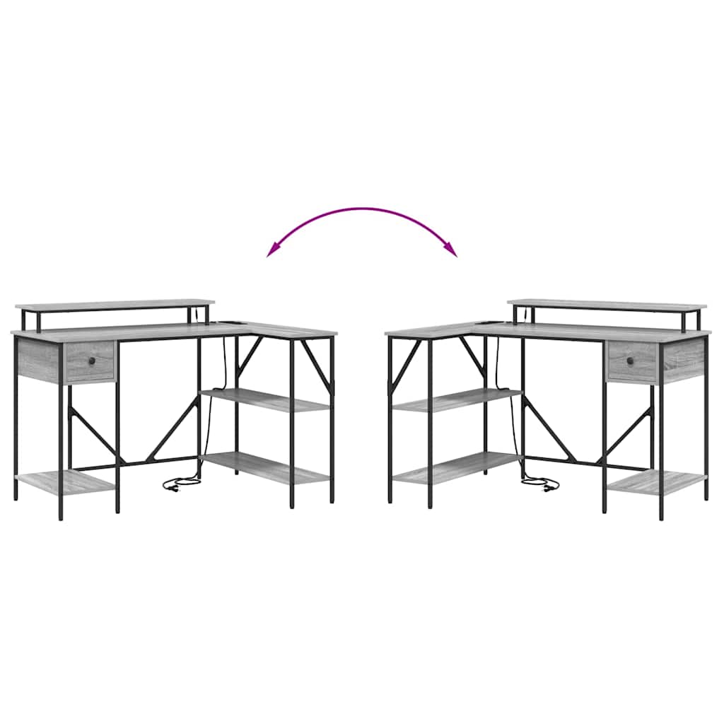 Stol s policom Siva Sonoma 120 x 79 x 86,5 cm Konstruirano drvo