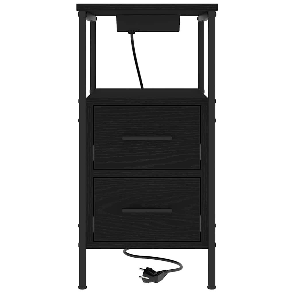 Noćni ormar 2 pcs Crni hrast 30 x 48 x 61 cm Konstruirano drvo