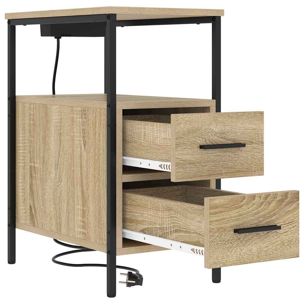 Noćni ormar s ladicama 2 pcs Sonoma hrast 30 x 48 x 61 cm