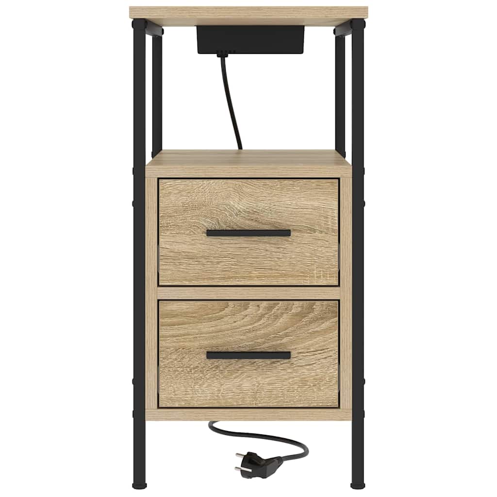 Noćni ormar s ladicama 2 pcs Sonoma hrast 30 x 48 x 61 cm