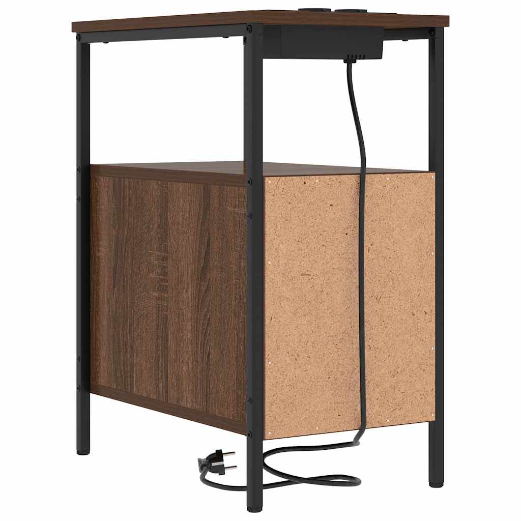 Noćni ormar 2 pcs Smeđi hrast 30 x 48 x 61 cm Konstruirano drvo