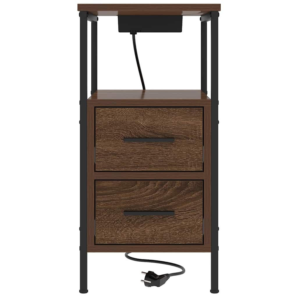 Noćni ormar 2 pcs Smeđi hrast 30 x 48 x 61 cm Konstruirano drvo