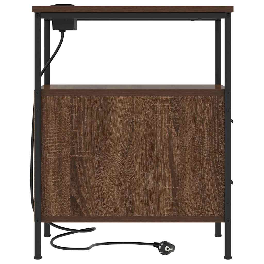 Noćni ormar 2 pcs Smeđi hrast 30 x 48 x 61 cm Konstruirano drvo