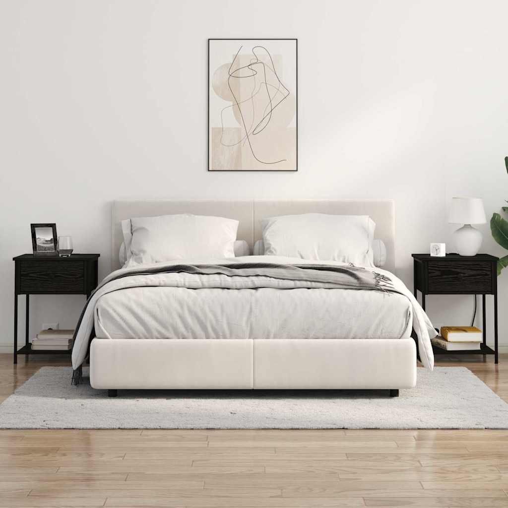 Noćni ormar 2 pcs Crni hrast 42 x 41 x 56 cm Konstruirano drvo