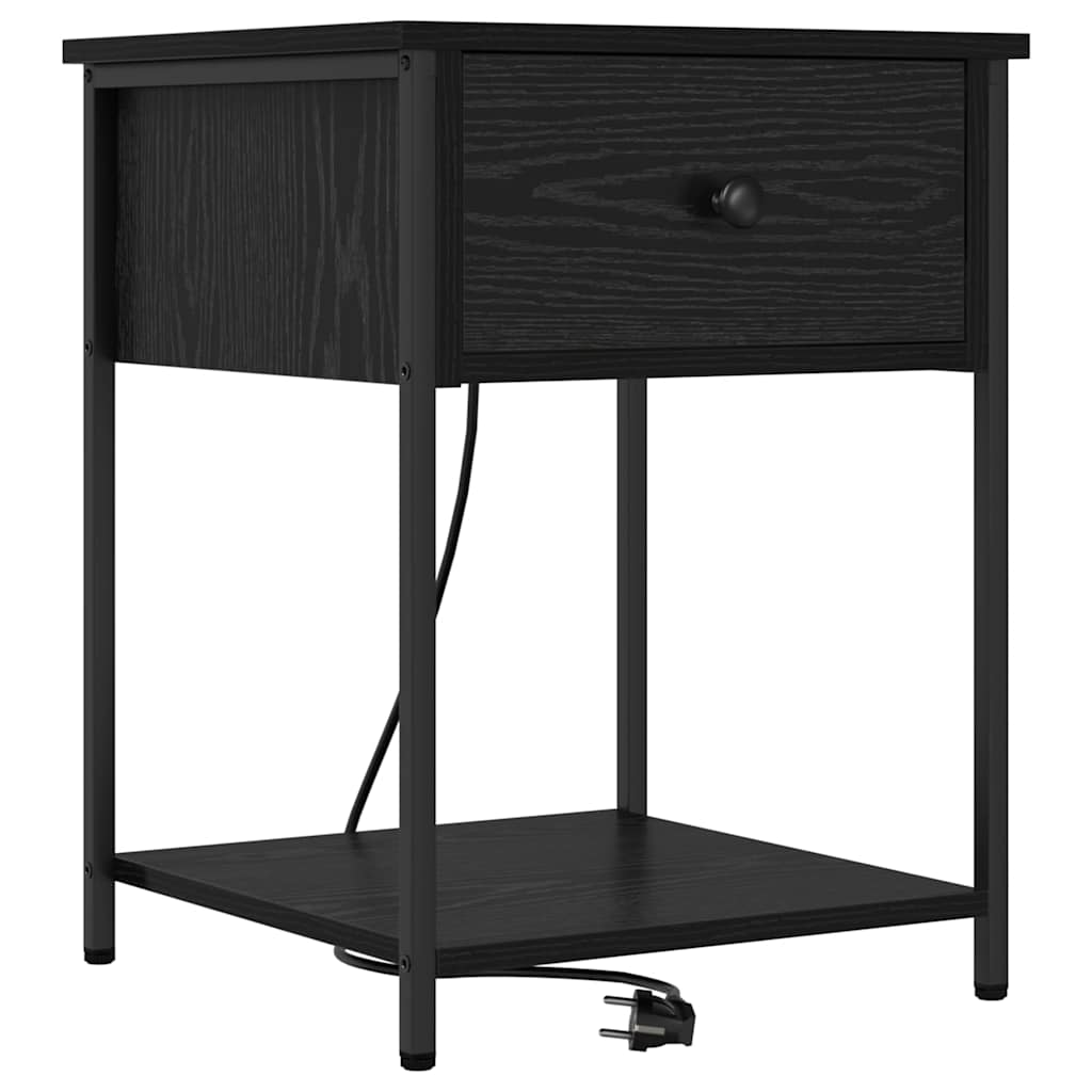 Noćni ormar 2 pcs Crni hrast 42 x 41 x 56 cm Konstruirano drvo