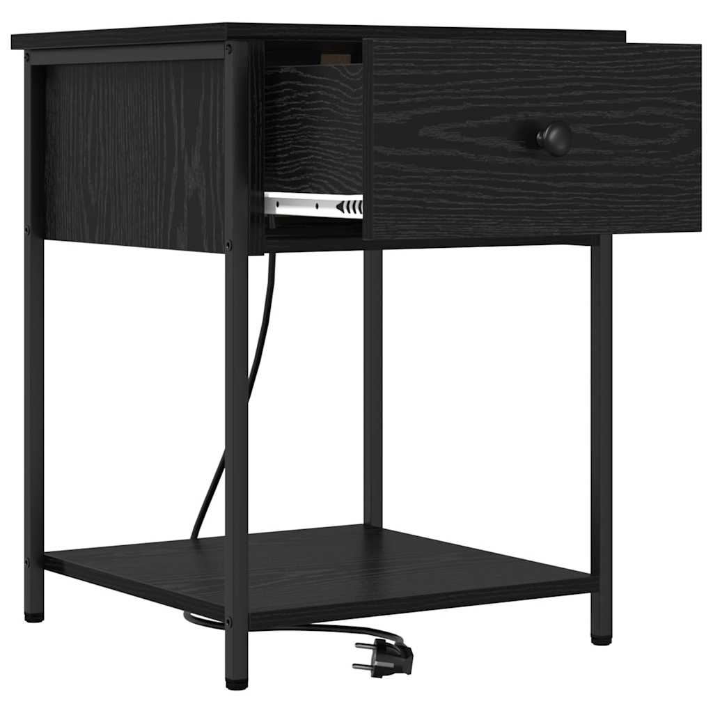 Noćni ormar 2 pcs Crni hrast 42 x 41 x 56 cm Konstruirano drvo