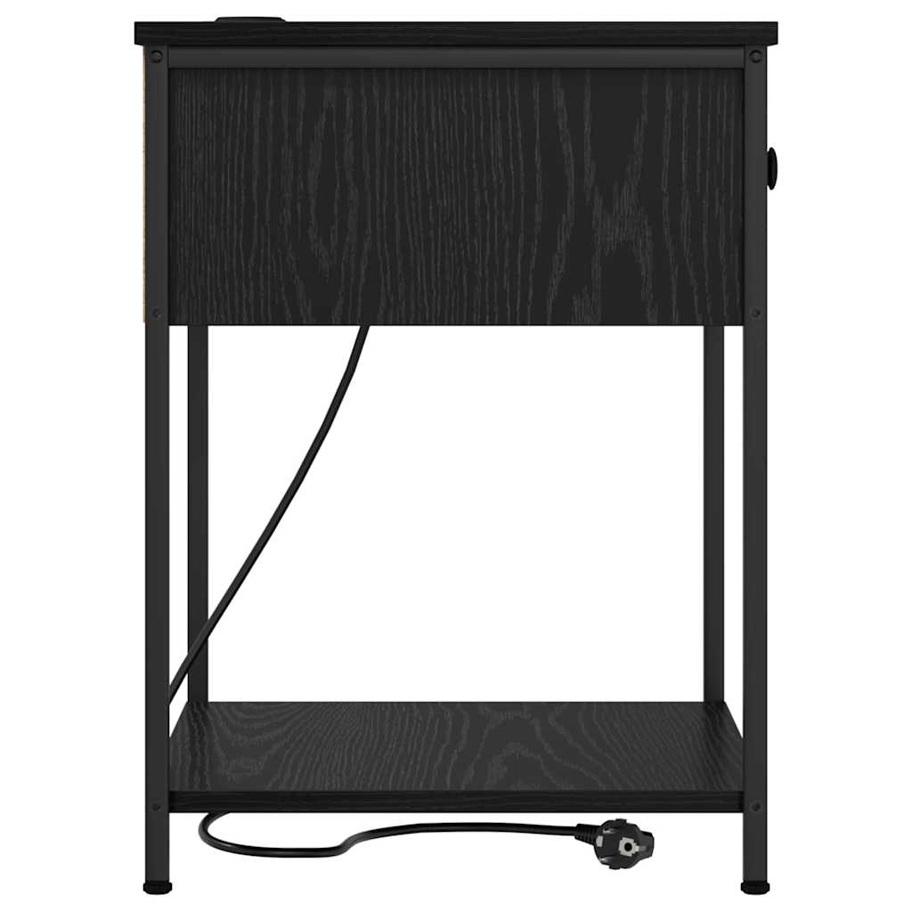 Noćni ormar 2 pcs Crni hrast 42 x 41 x 56 cm Konstruirano drvo