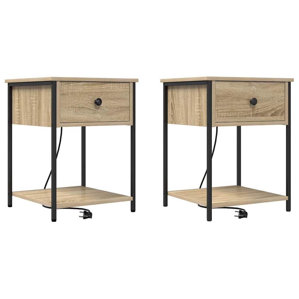 Noćni ormar s ladicama 2 pcs Sonoma hrast 42 x 41 x 56 cm