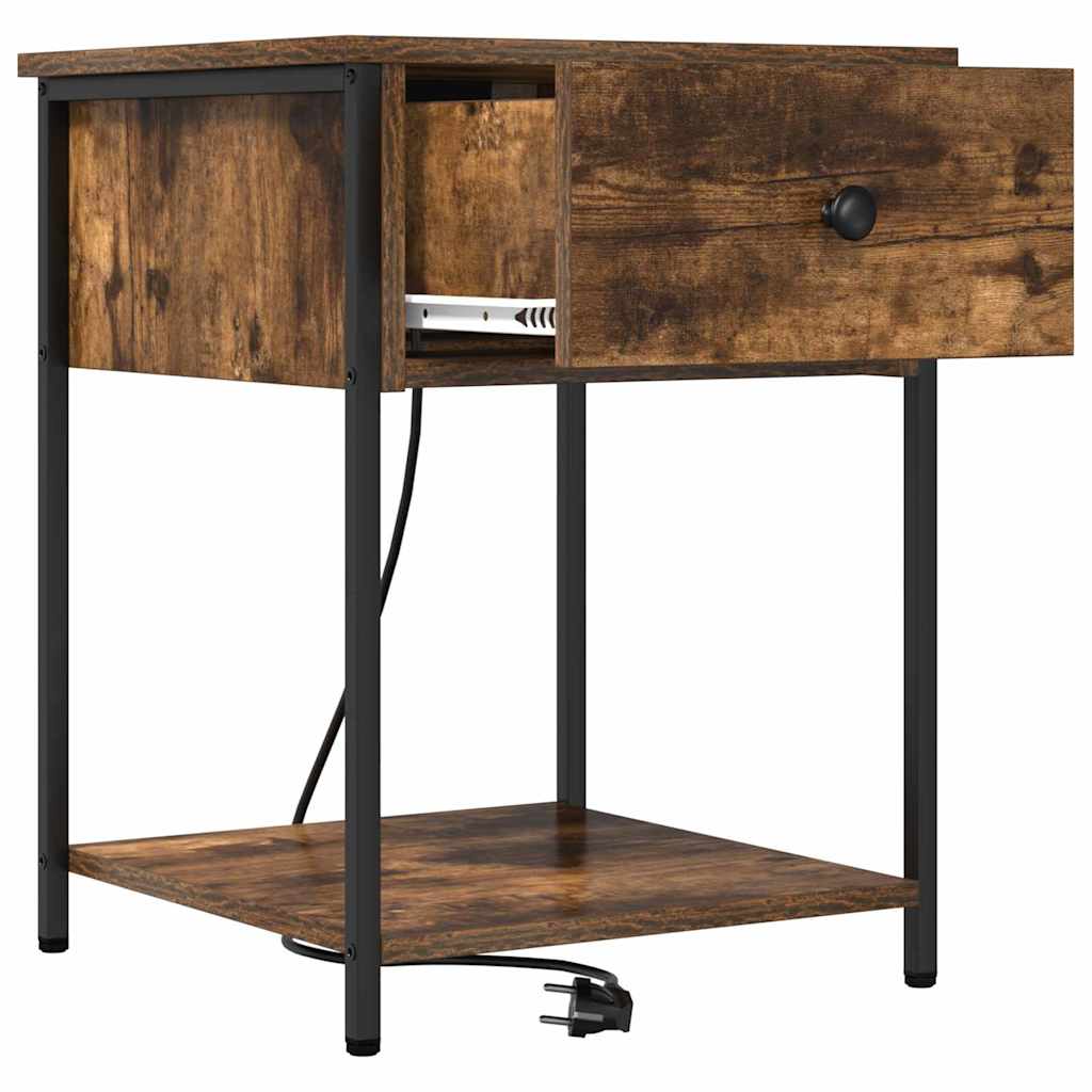 Noćni ormar s ladicama 2 pcs Dimljeni hrast 42 x 41 x 56 cm