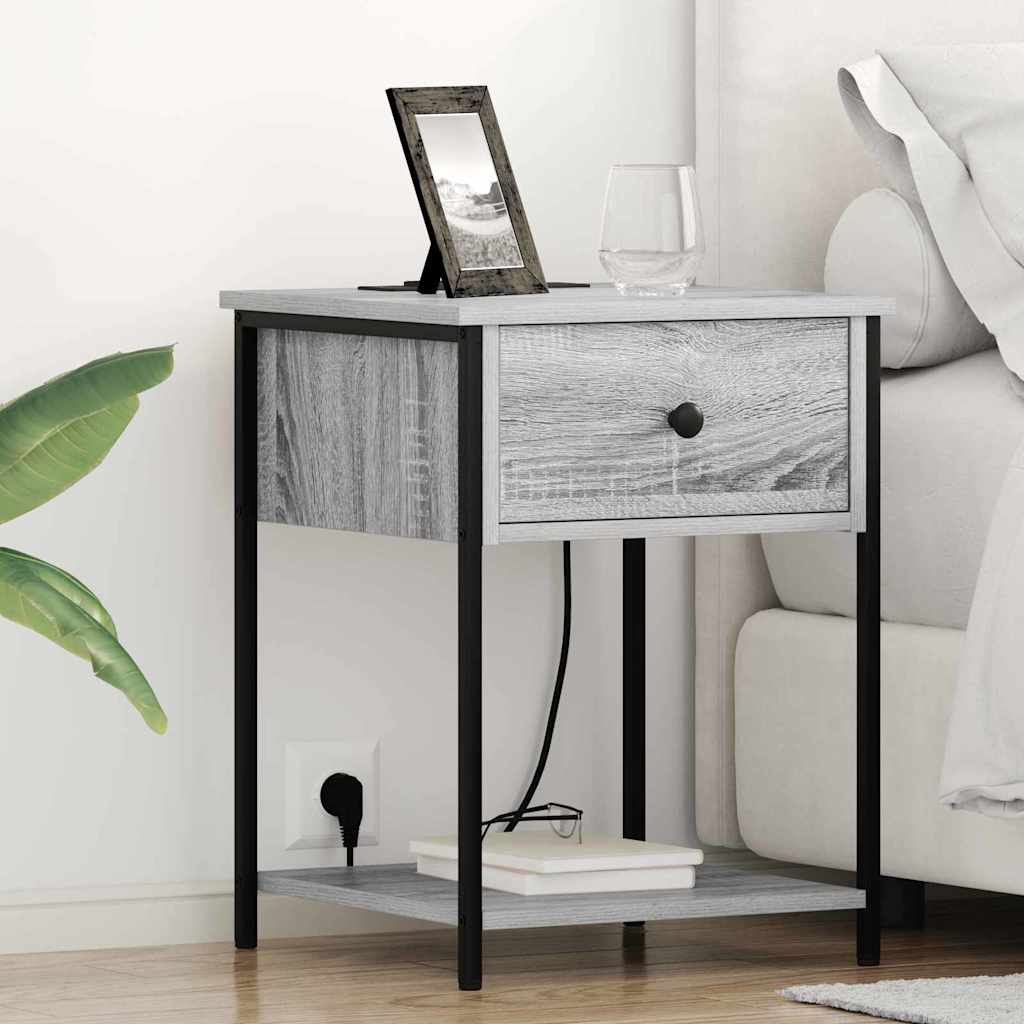 Noćni ormar 2 pcs Siva Sonoma 42 x 41 x 56 cm Konstruirano drvo