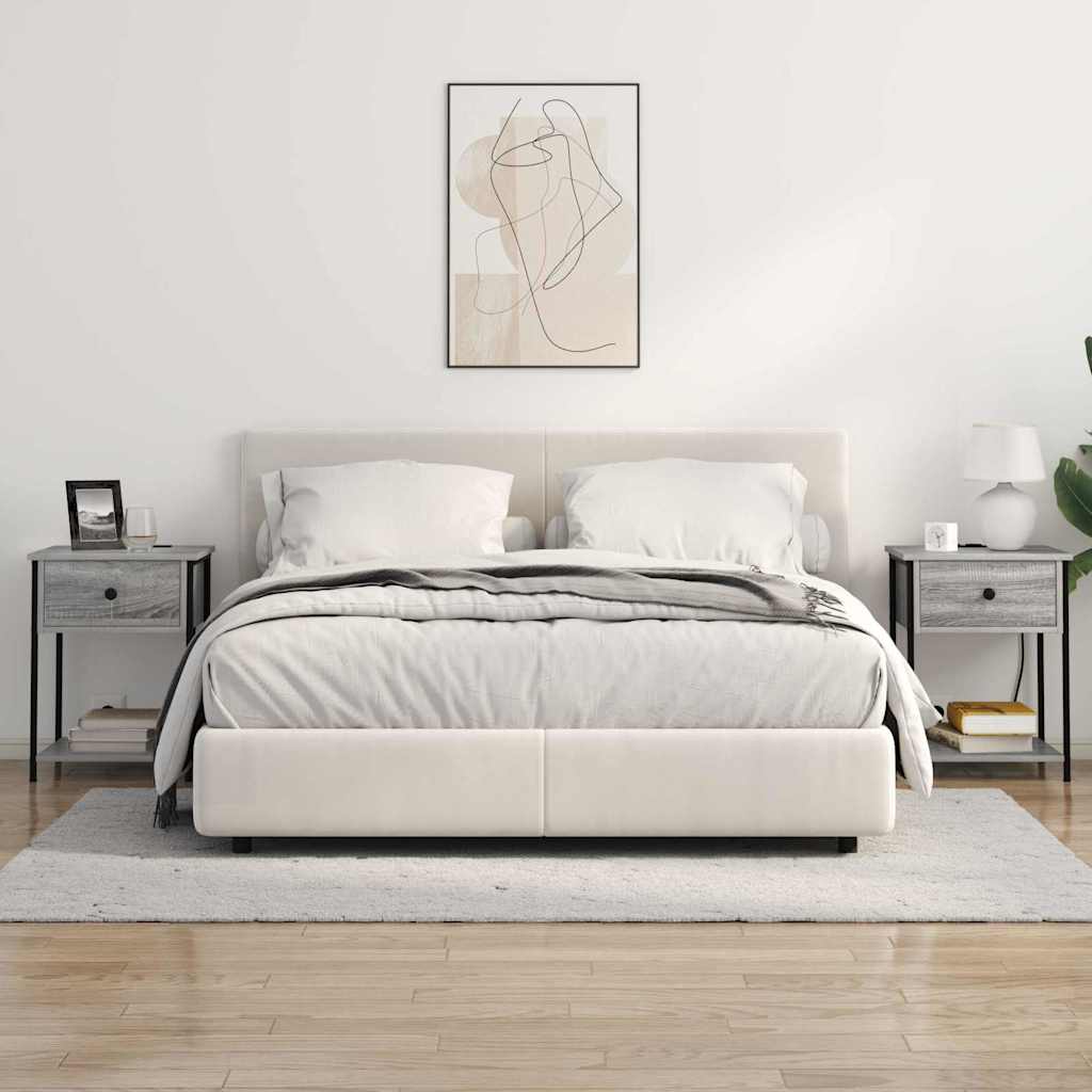 Noćni ormar 2 pcs Siva Sonoma 42 x 41 x 56 cm Konstruirano drvo