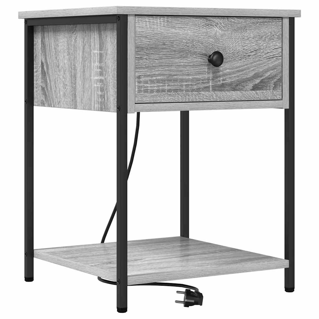 Noćni ormar 2 pcs Siva Sonoma 42 x 41 x 56 cm Konstruirano drvo