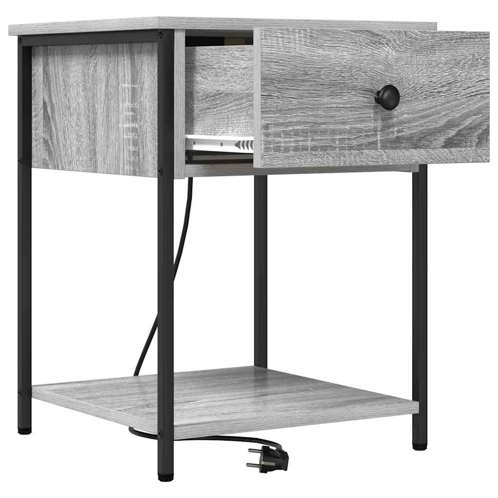 Noćni ormar 2 pcs Siva Sonoma 42 x 41 x 56 cm Konstruirano drvo