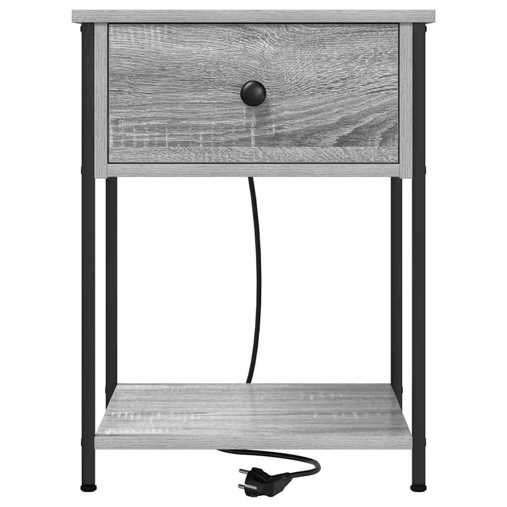 Noćni ormar 2 pcs Siva Sonoma 42 x 41 x 56 cm Konstruirano drvo