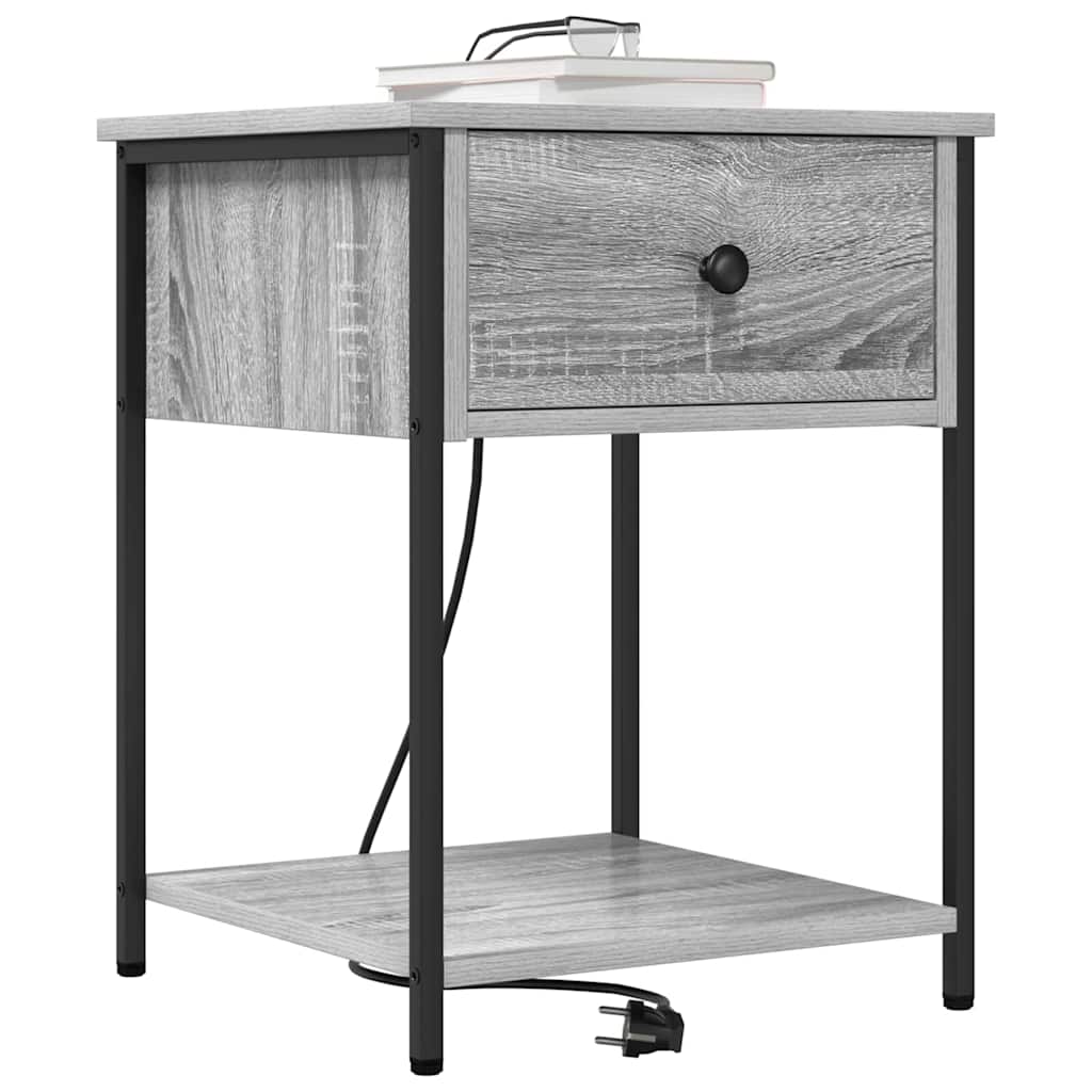 Noćni ormar 2 pcs Siva Sonoma 42 x 41 x 56 cm Konstruirano drvo